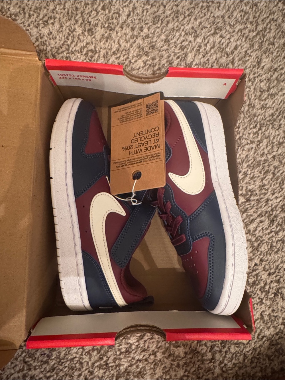 Nike Youth 13c Low-Top Sneakers - Navy/Burgundy/White